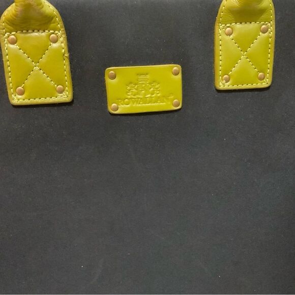 Rowallan Of Scotland shoulder bag double Strap Womens Black Green Leather Trim - Picture 4 of 14